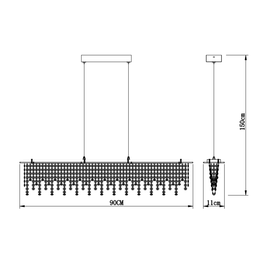 Globo 68405-24H - LED Zatemnitveni kristalni lestenec na vrvici LED/24W/230V + Daljinski upravljalnik