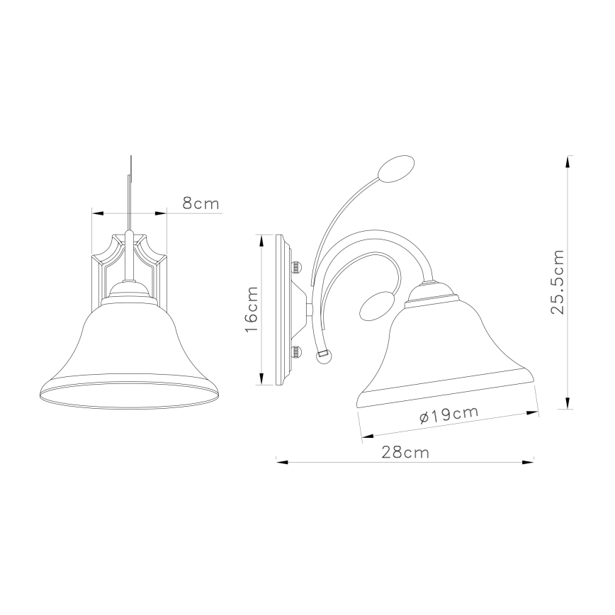 Globo 69007-1W - Stenska svetilka POKOMPLETS 1xE27/60W/230V