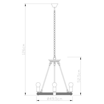 GLOBO 69029-6 - Lestenec na verigi ULLEU 6xE27/40W/230V