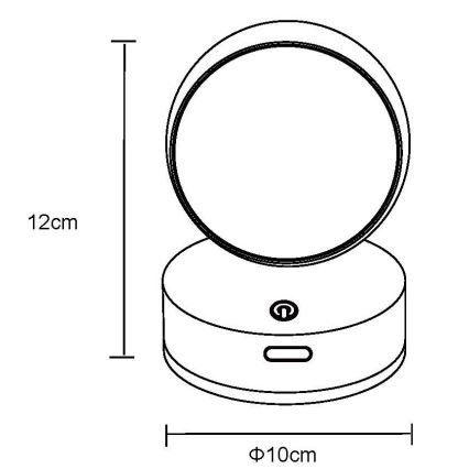 Globo - LED Zatemnitvena polnilna na dotik stenska svetilka LED/1,4W/5V 1800 mAh črna