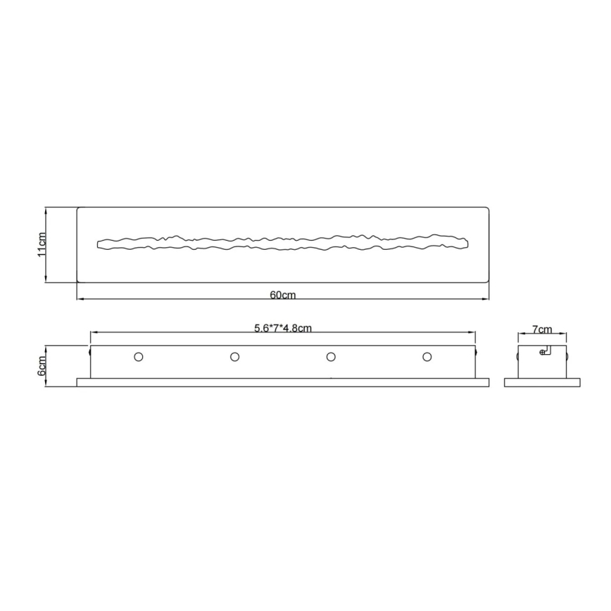 Globo - LED stensko svetilo LED/21W/230V 3000K 60 cm travertin