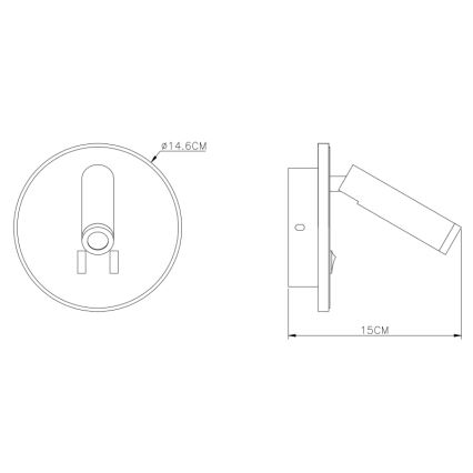 Globo - LED Stenski reflektor LED/6W + LED/1W/230V