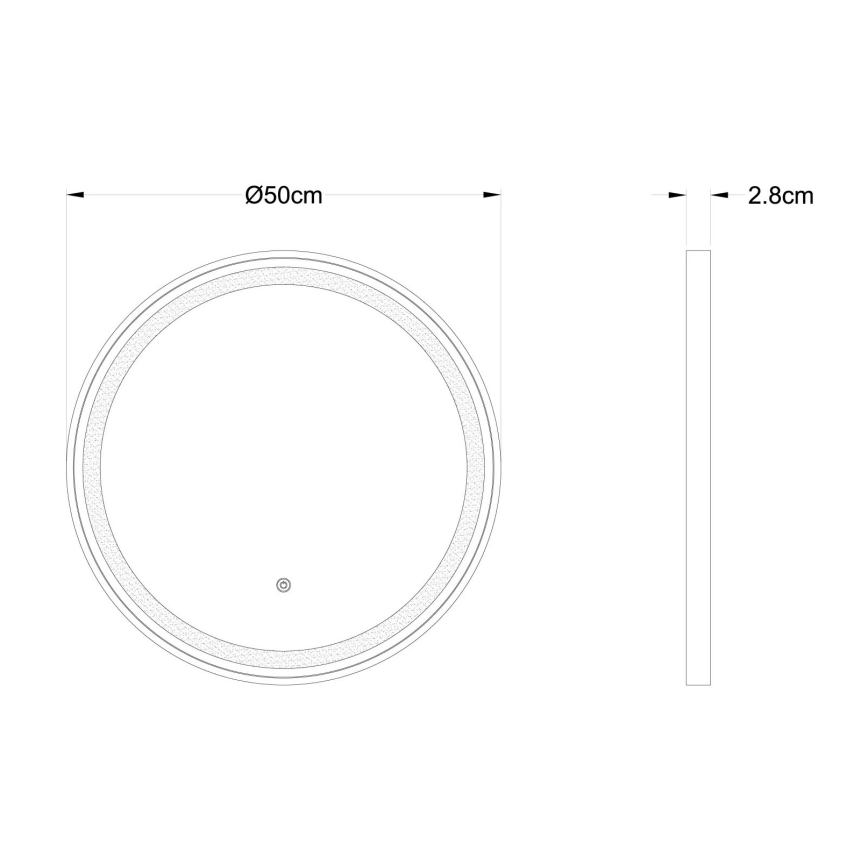 Globo - LED Zatemnitveno stensko ogledalo z osvetlitvijo LED/10W/230V 2700/4000/6500K pr. 50 cm