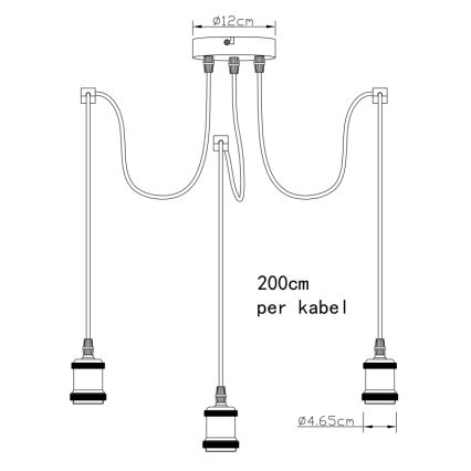 Globo A32-3 - Lestenec na vrvici OLIVER 3xE27/40W/230V pajek
