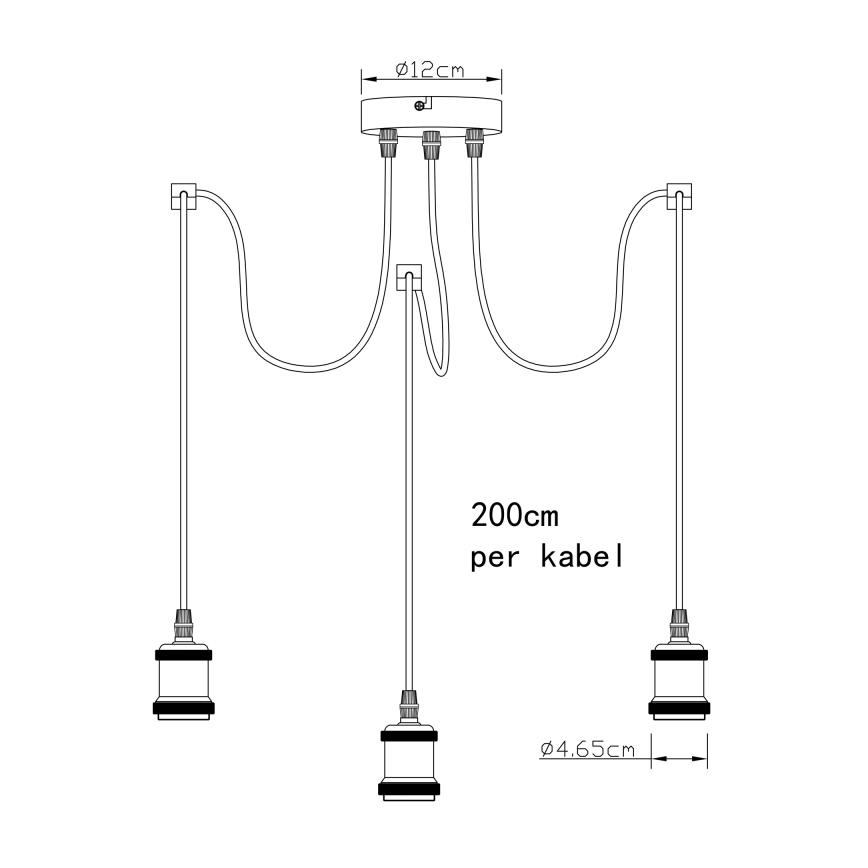 Globo A32-3 - Lestenec na vrvici OLIVER 3xE27/40W/230V pajek