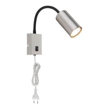 Globo - Fleksibilna stenska svetilka 1xGU10/25W/230V črna/mat krom