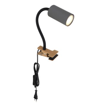 Globo - Fleksibilna svetilka s sponko 1xGU10/25W/230V siva/rjava