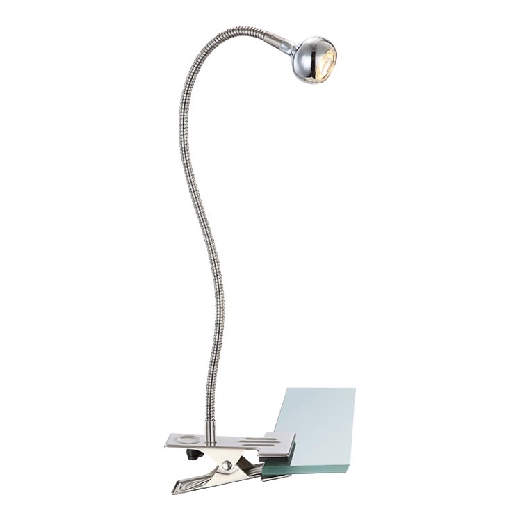 Globo - LED Fleksibilni mala svetilka s sponko LED/3W/230V mat krom