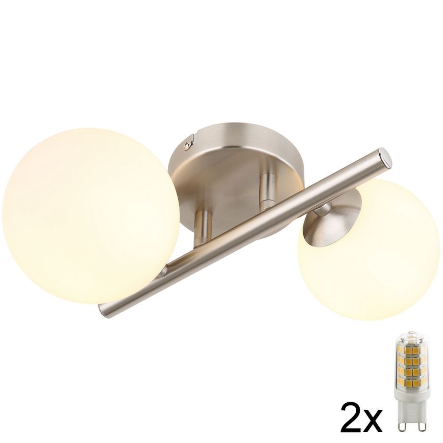 Globo - LED Lestenec 2xG9/3W/230V mat krom