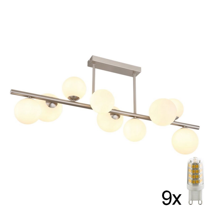 Globo - LED Lestenec na drogu 9xG9/3W/230V mat krom