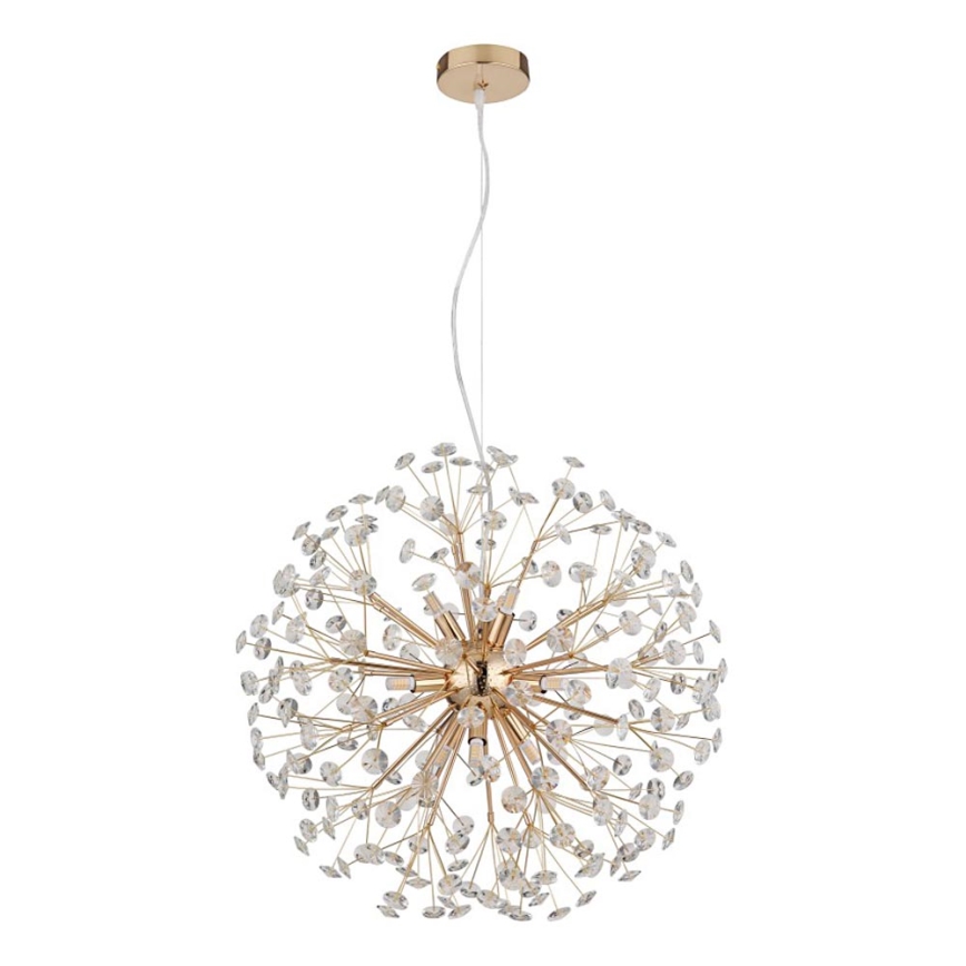 Globo - LED lestenec na jekleni vrvici 9xG9/3,5W/230V v zlati barvi