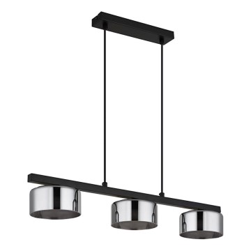 Globo - LED Lestenec na vrvici 3xGX53/6W/230V dimna/črna