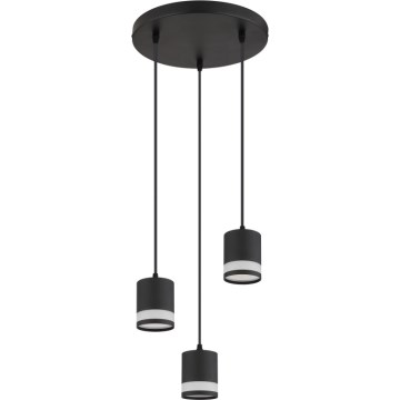 Globo - LED Lestenec na vrvici 3xGX53/7W/230V 3000K črna