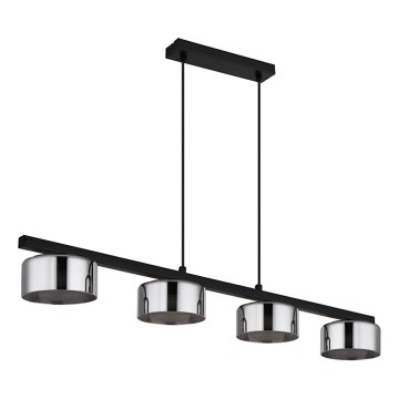 Globo - LED Lestenec na vrvici 4xGX53/6W/230V dimna/črna