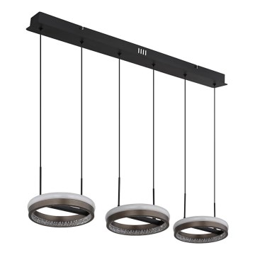 Globo - LED Lestenec na vrvici LED/40W/230V 3000/4000/6000K rjava
