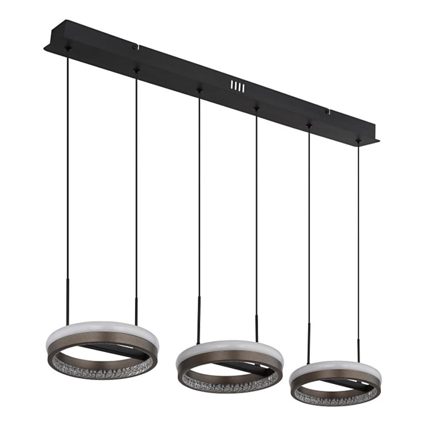 Globo - LED Lestenec na vrvici LED/40W/230V 3000/4000/6000K rjava