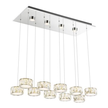 Globo - LED Lestenec na vrvici LED/92W/230V 4000K sijajni krom/prozorna