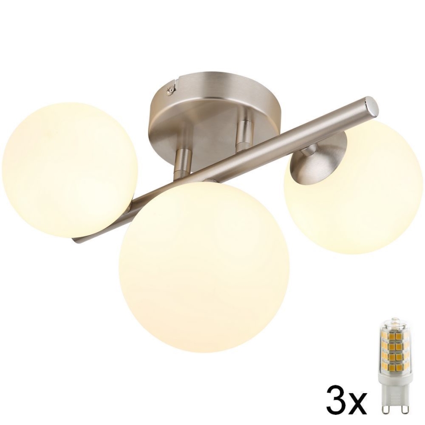 Globo - LED Lestenec RIHA 3xG9/3,5W/230V mat krom