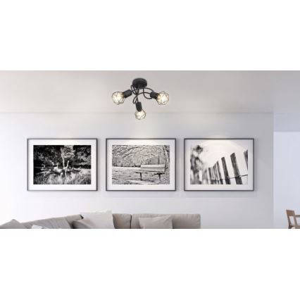 Globo - LED Lestenec 3xE14/6W/230V črna