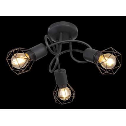 Globo - LED Lestenec 3xE14/6W/230V črna