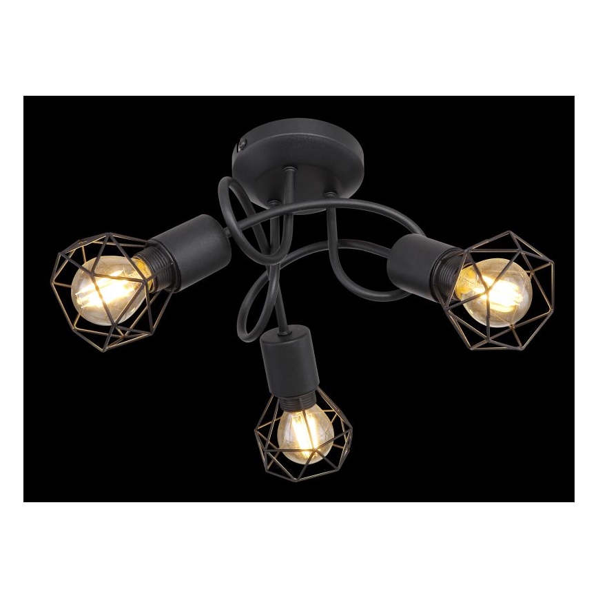 Globo - LED Lestenec 3xE14/6W/230V črna