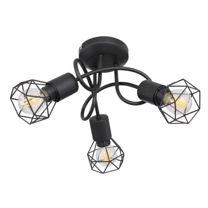 Globo - LED Lestenec 3xE14/6W/230V črna