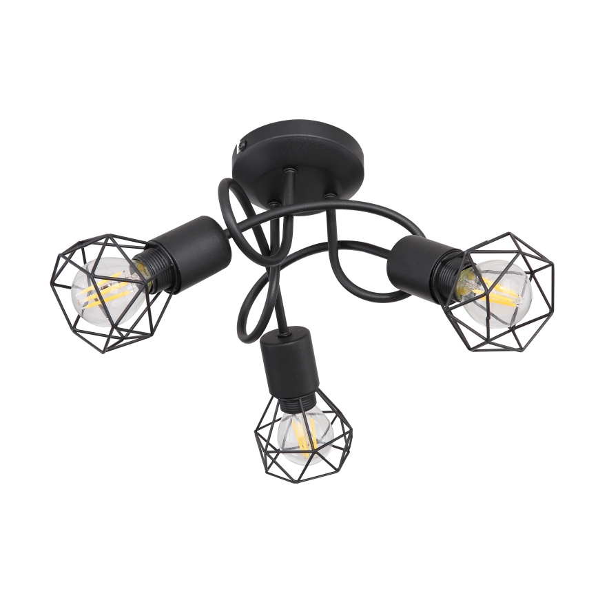 Globo - LED Lestenec 3xE14/6W/230V črna