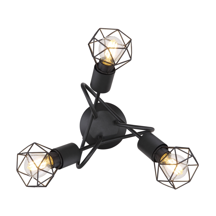 Globo - LED Lestenec 3xE14/6W/230V črna