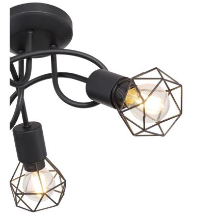 Globo - LED Lestenec 3xE14/6W/230V črna