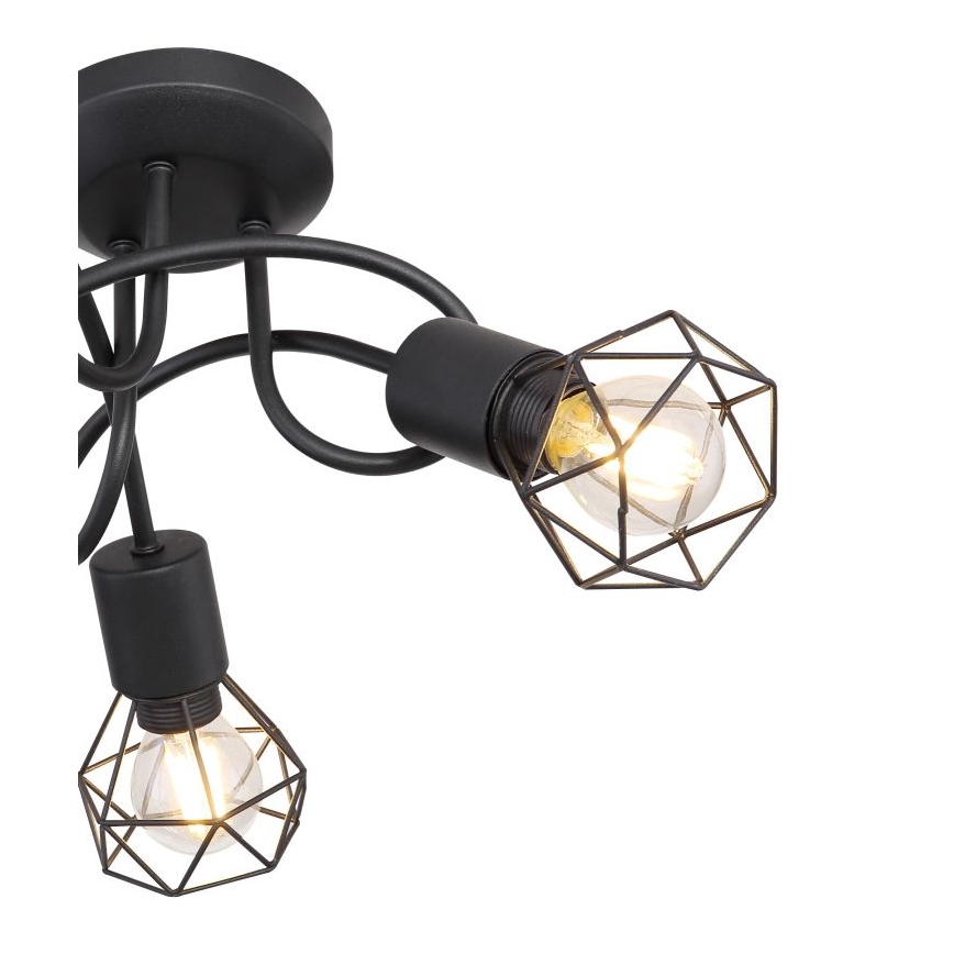 Globo - LED Lestenec 3xE14/6W/230V črna