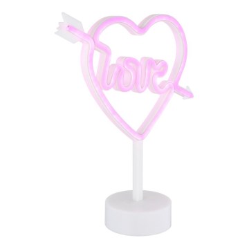 Globo - LED Neonska miza dekoracija LED/2W/3xAA heart