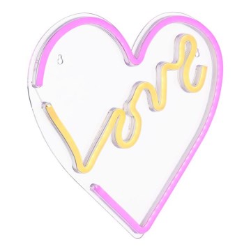 Globo - LED Neonska stenska dekoracija LED/3W/USB heart
