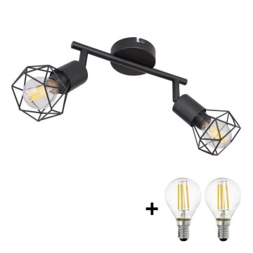Globo - LED Reflektor 2xE14/6W/230V črna