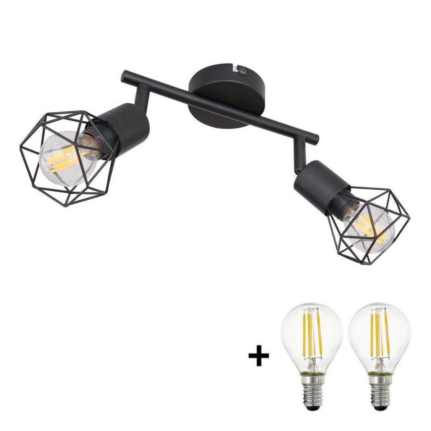 Globo - LED Reflektor 2xE14/6W/230V črna