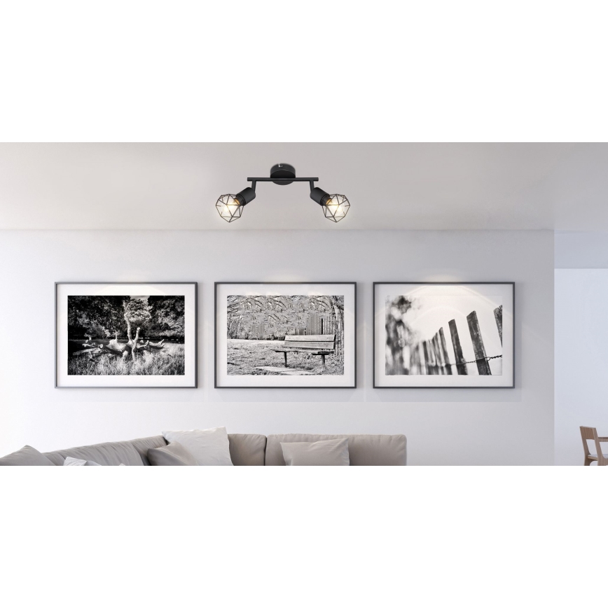 Globo - LED Reflektor 2xE14/6W/230V črna
