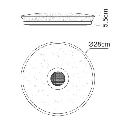 Globo - LED RGBW Zatemnitvena kopalniška svetilka z zvočnikom LED/18W/230V 3000-6500K IP44 + Daljinski upravljalnik