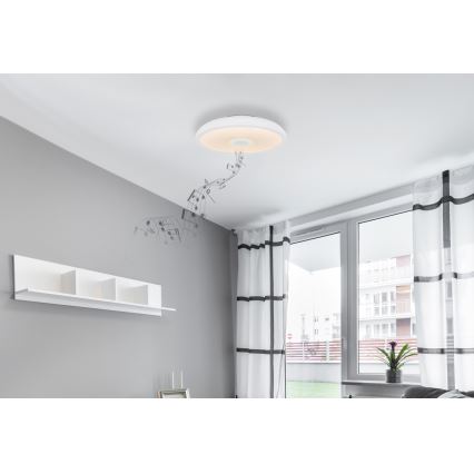 Globo - LED RGBW Zatemnitvena kopalniška svetilka z zvočnikom LED/18W/230V 3000-6500K IP44 + Daljinski upravljalnik