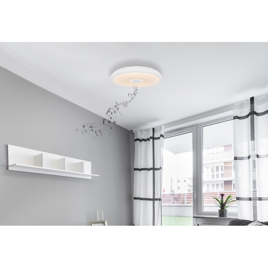 Globo - LED RGBW Zatemnitvena kopalniška svetilka z zvočnikom LED/18W/230V 3000-6500K IP44 + Daljinski upravljalnik