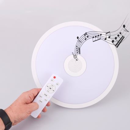 Globo - LED RGBW Zatemnitvena kopalniška svetilka z zvočnikom LED/18W/230V 3000-6500K IP44 + Daljinski upravljalnik