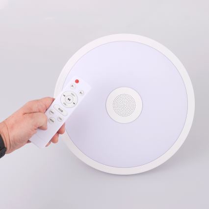 Globo - LED RGBW Zatemnitvena kopalniška svetilka z zvočnikom LED/18W/230V 3000-6500K IP44 + Daljinski upravljalnik