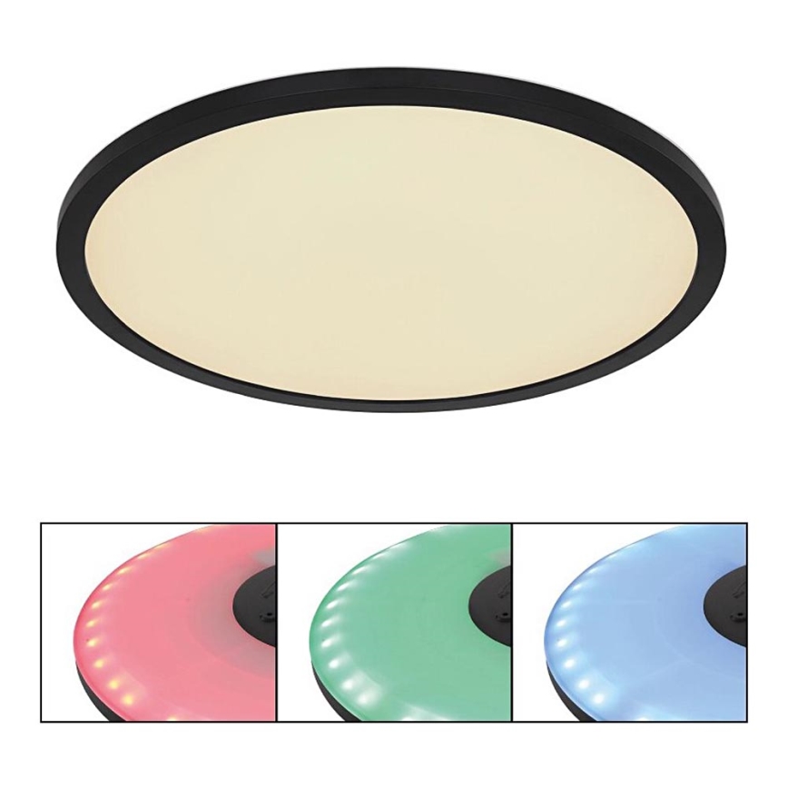 Globo - LED RGB Zatemnitvena kopalniška stropna svetilka LED/21W/230V 3000-6000K + Daljinski upravljalnik IP44 črna