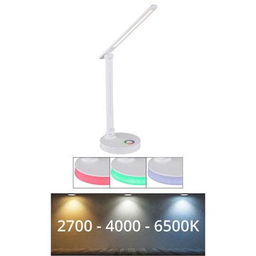 Globo - LED RGBW Zatemnitvena namizna svetilka na dotik LED/5W/230V + LED/2W 2700K/4000K/6500K bela
