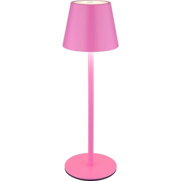 Globo - LED s prilagodljivo svetlostjo in upravljanjem na dotik, polnilna zunanja namizna svetilka 3 v 1 LED/3W/5V 3000/4000/5000K IP54 1800 mAh rožnata