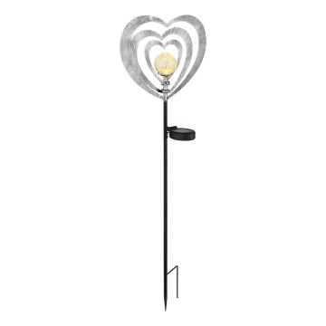 Globo - LED solarno svetilo LED/3V IP44 300 mAh srebrno srce