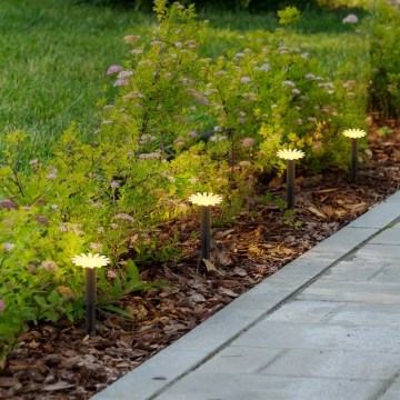 Globo - LED sončni niz 5xLED/3V IP44 300 mAh 2,2 m cvetki