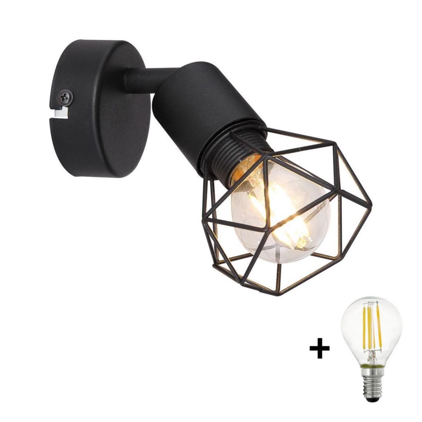 Globo - LED Stenski reflektor 1xE14/6W/230V črna