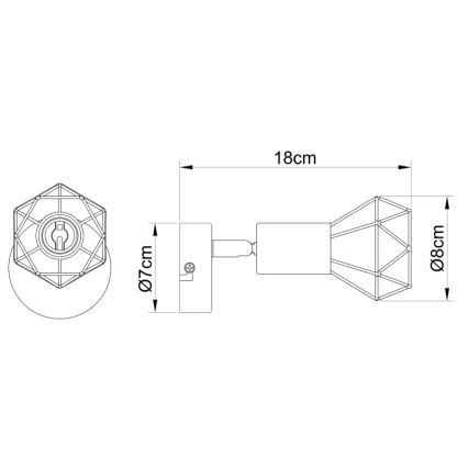 Globo - LED Stenski reflektor 1xE14/6W/230V črna