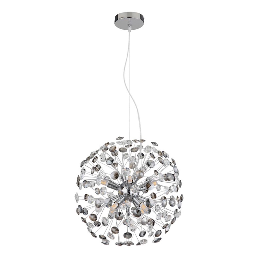 Globo - LED viseči lestenec z jekleno vrvico 8xG9/3,5W/230V sijajni krom