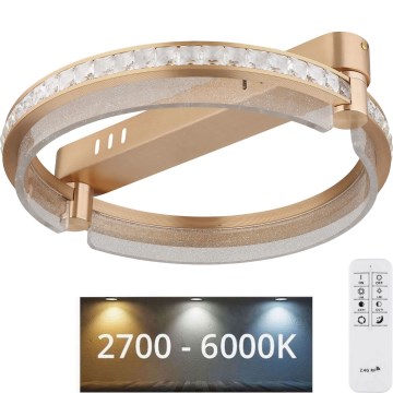 Globo - LED Zatemnitvena kristalna stropna svetilka LED/36W/230V 2700K-6000K + Daljinski upravljalnik