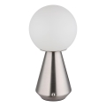 Globo - LED zatemnitvena na dotik za zunanjo uporabo, namizna svetilka LED/1,5W/5V 3000/4500/6500K 1800 mAh IP41 mat krom
